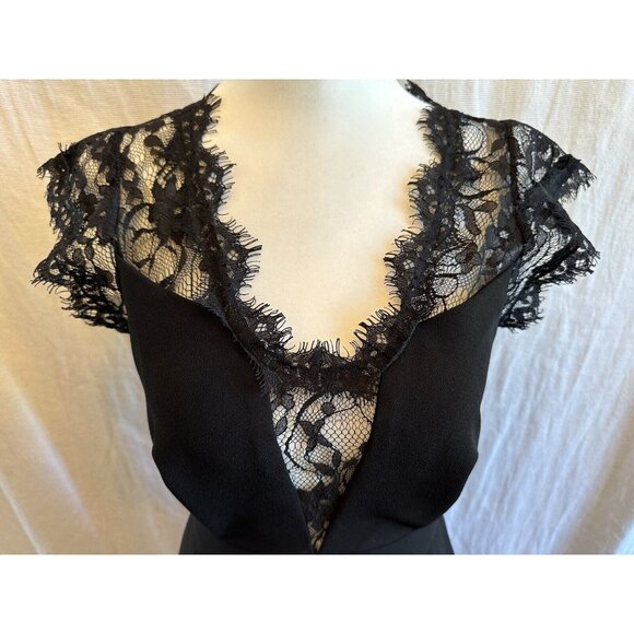BCBGeneration Lace Sweetheart Black Fit & Flare Dress Pleated Women Size 2 Lined - Picture 2 of 10